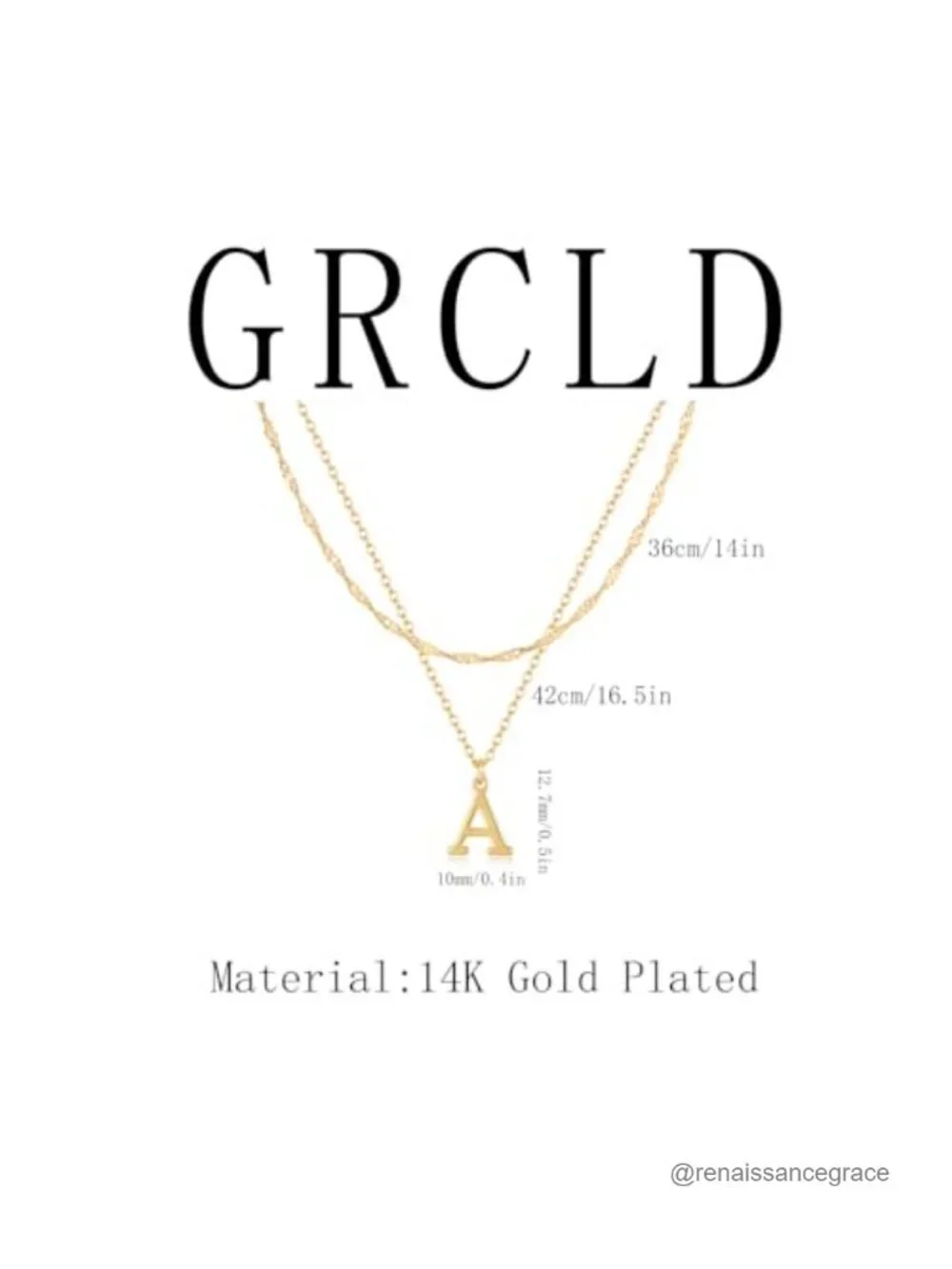 14K Gold Plated Dainty Layered Initial Pendant Necklace Set for Women